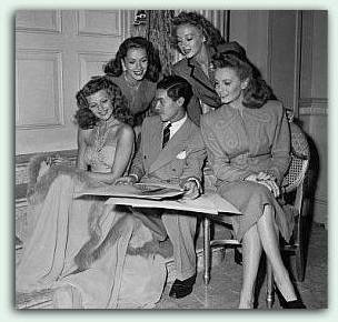 with Jean Louis and fellow Columbia actresses